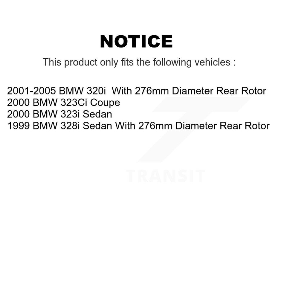Rear Disc Rotors Ceramic Pads And Parking Brake Shoes Kit For BMW 320i 323Ci 323i K8T-105554