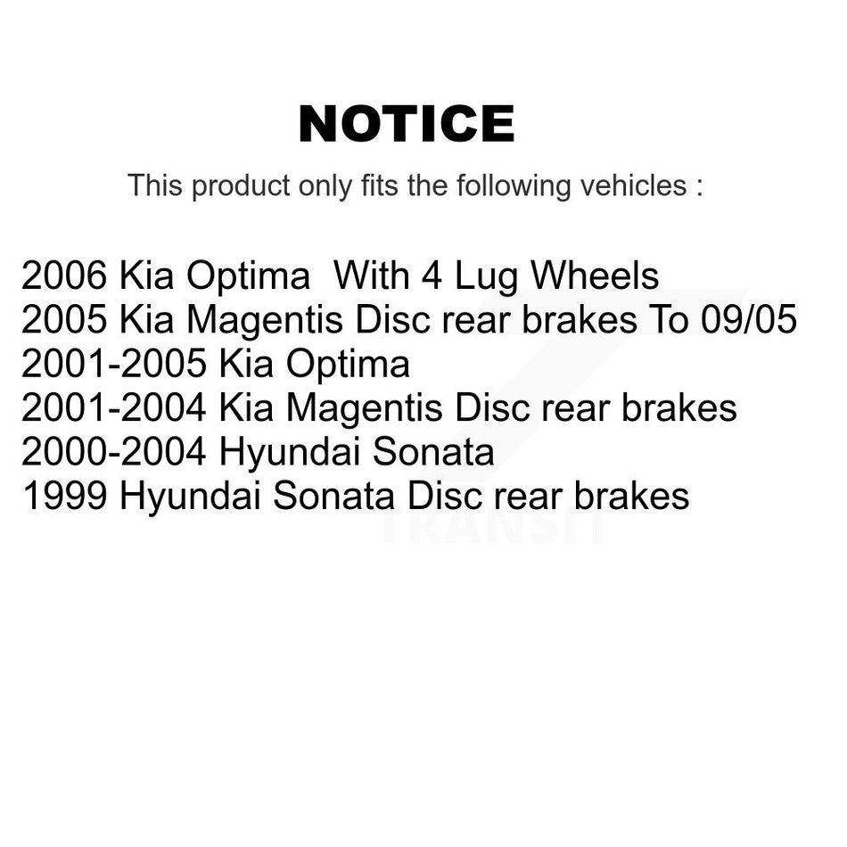 Rear Disc Rotors Ceramic Pads And Parking Brake Shoes Kit For Hyundai Sonata Kia Optima K8T-105658