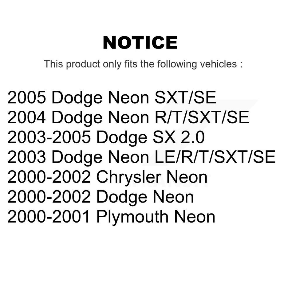 Front Disc Brake Rotors And Ceramic Pads Kit For Neon Dodge Chrysler Plymouth SX 2.0 K8T-105805