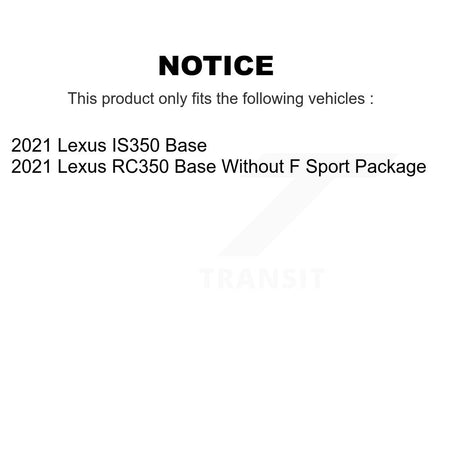 Front Rear Disc Brake Rotors And Ceramic Pads Kit (6Pc) For 2021 Lexus IS350 RC350 Base K8T-106035