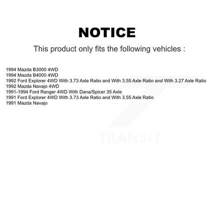 Front Brake Hub Rotor Inner & Outer Race Bearing Set Pads Kit For Ford Ranger Mazda KBB-1000128T