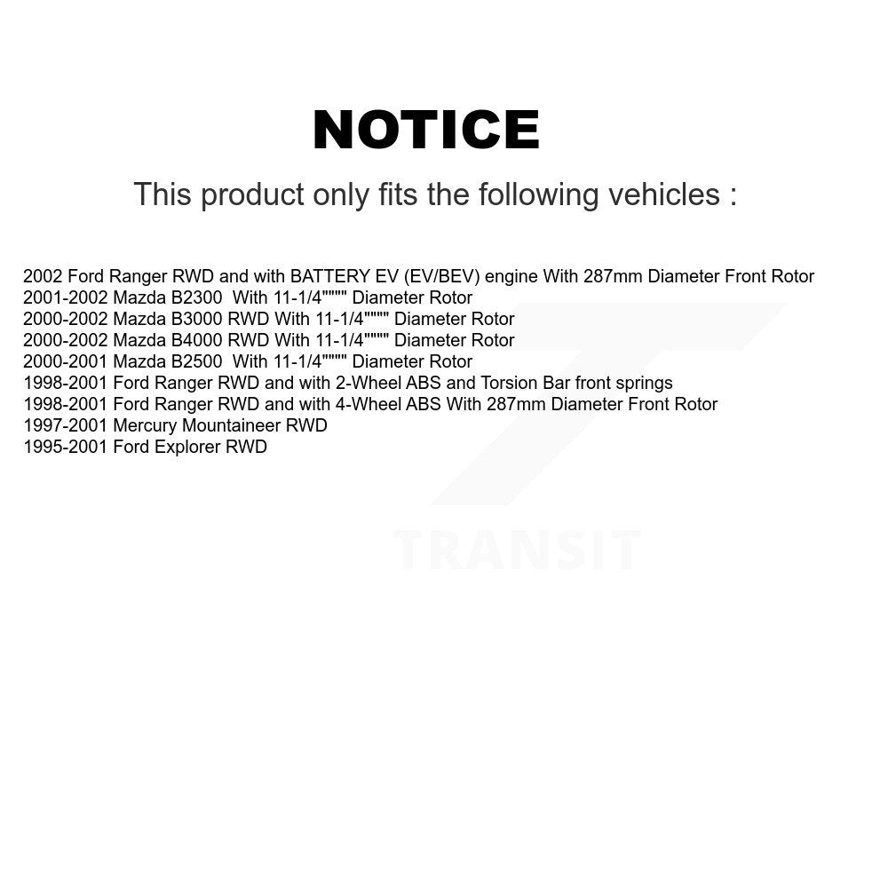 Front Brake Hub Rotor Inner & Outer Race Bearing Set Pad Kit For Ford Ranger Explorer KBB-1000178T