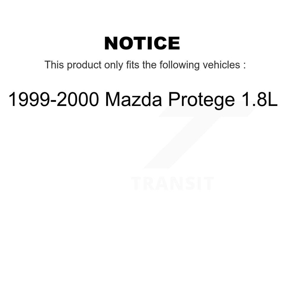 Front Wheel Bearing With Disc Brake Rotors And Ceramic Pads Kit For 1999-2000 Mazda Protege 1.8L KBB-100037