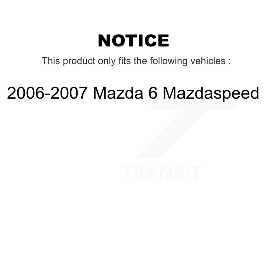Front Wheel Bearing With Disc Brake Rotors And Ceramic Pads Kit For 2006-2007 Mazda 6 Mazdaspeed KBB-100140