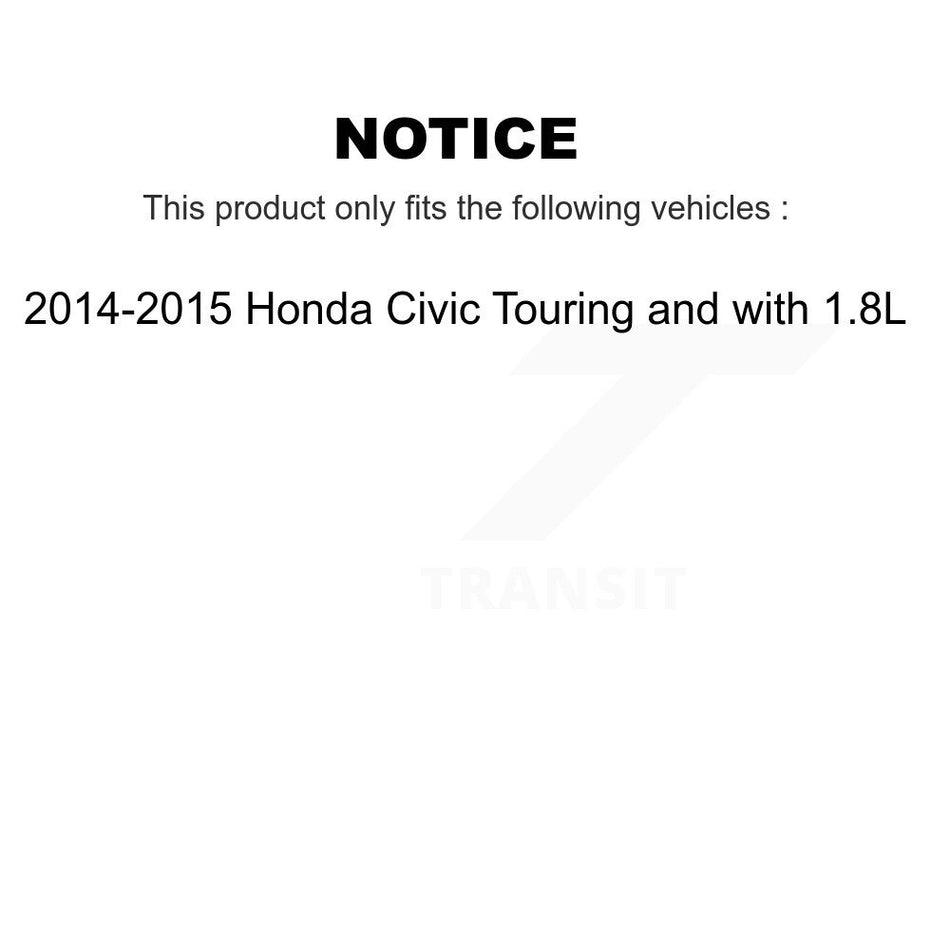 Front Wheel Bearing With Disc Brake Rotors And Ceramic Pads Kit For 2014-2015 Honda Civic Touring KBB-100215