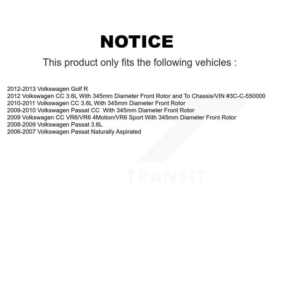 Front Hub Bearing Assembly With Disc Brake Rotors And Ceramic Pads Kit For Volkswagen Passat CC Golf R R32 KBB-100557