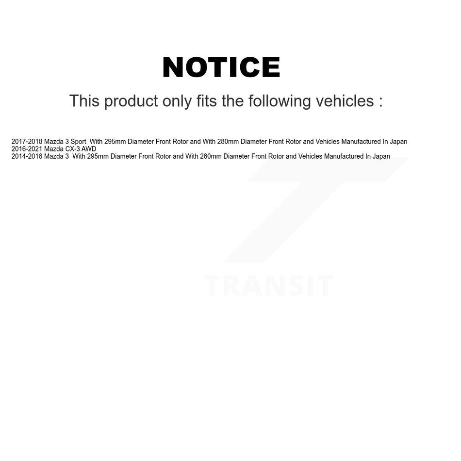 Front Hub Bearing Assembly With Disc Brake Rotors And Ceramic Pads Kit For Mazda 3 CX-3 Sport KBB-100735