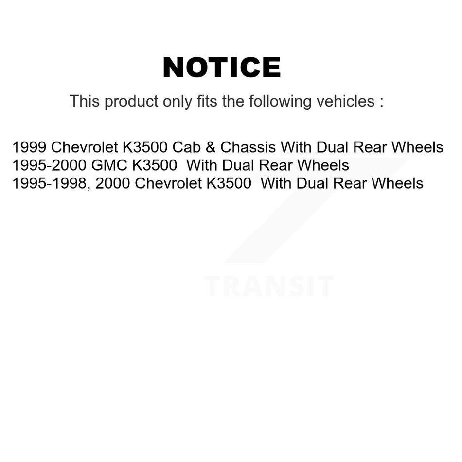 Front Hub Bearing Assembly With Disc Brake Rotors And Ceramic Pads Kit For K3500 Chevrolet GMC Dual Rear Wheels KBB-100804