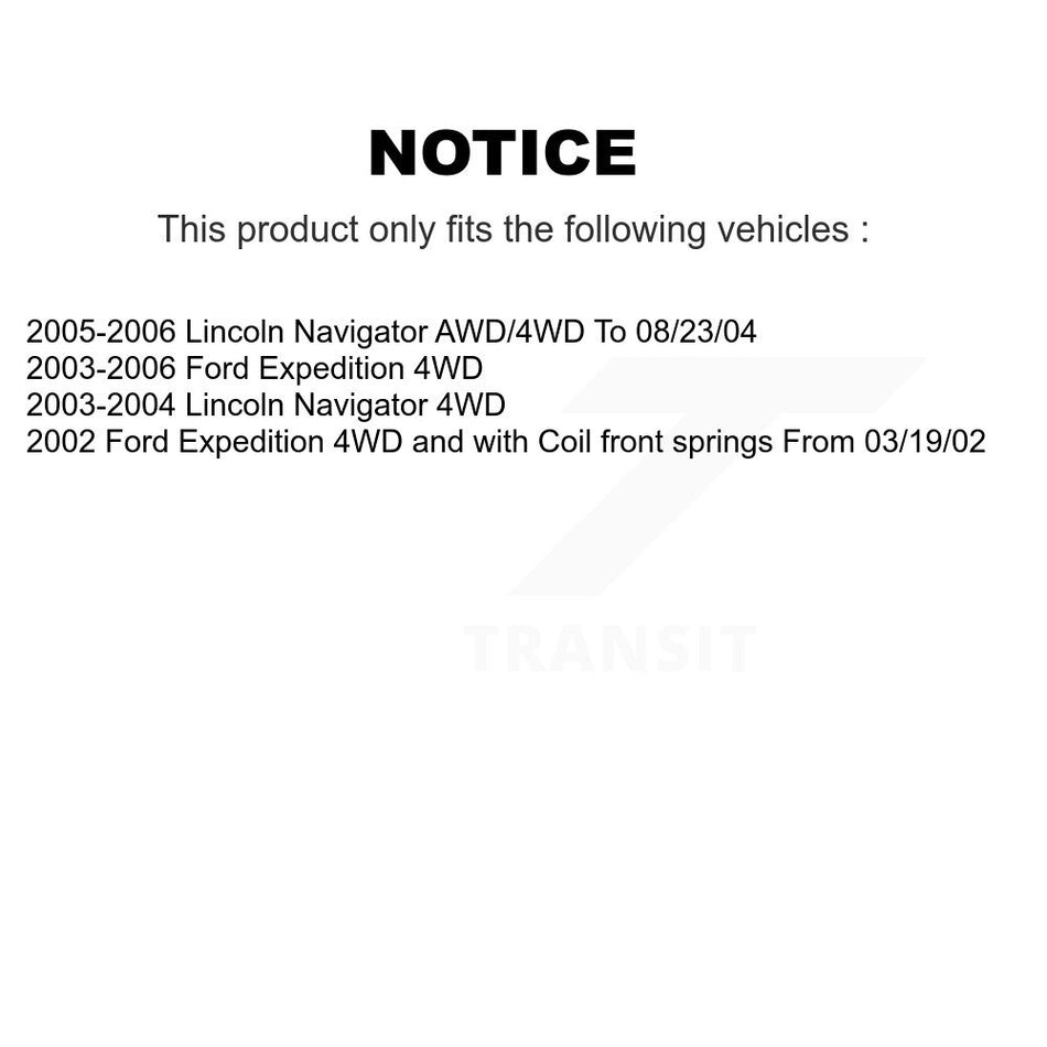 Front Hub Bearing Assembly With Disc Brake Rotors And Ceramic Pads Kit For Ford Expedition Lincoln Navigator KBB-100810