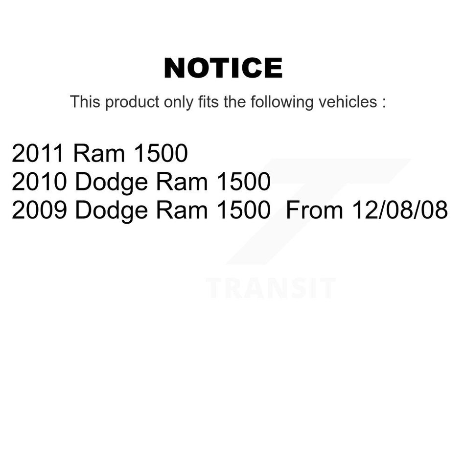 Front Hub Bearing Assembly With Disc Brake Rotors And Ceramic Pads Kit For Dodge Ram 1500 KBB-100905