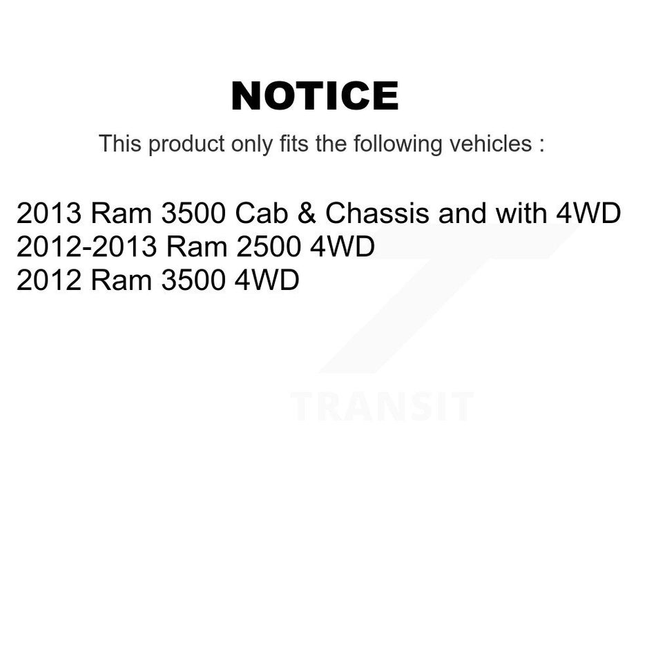 Front Hub Bearing Assembly With Disc Brake Rotors And Ceramic Pads Kit For Ram 2500 3500 KBB-100922