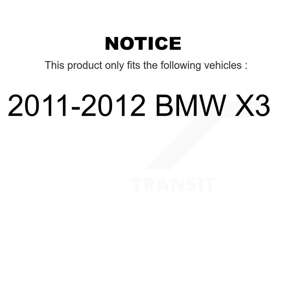 Front Wheel Bearing With Coated Drilled Slotted Disc Brake Rotors And Ceramic Pads Kit For 2011-2012 BMW X3 KBB-101186