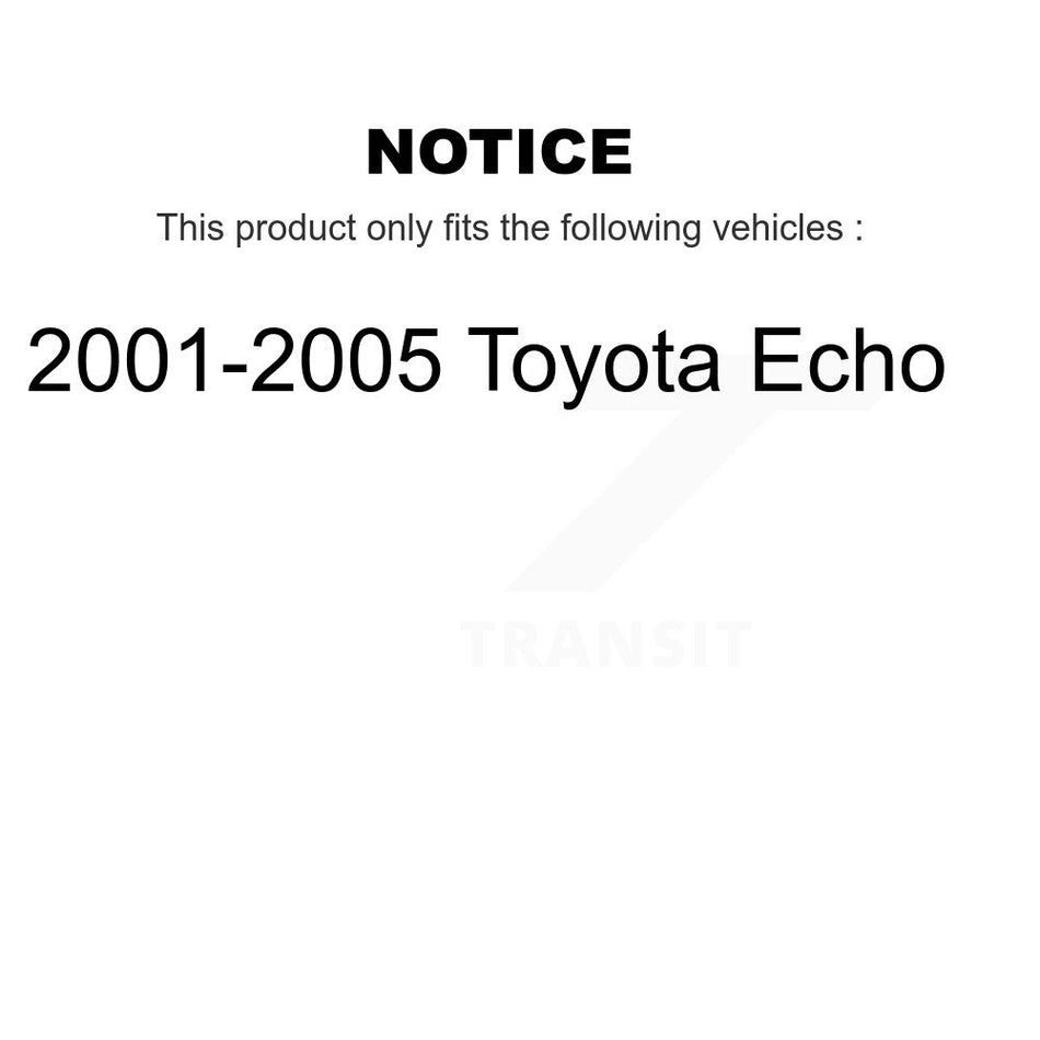 Front Wheel Bearing With Coated Disc Brake Rotors And Semi-Metallic Pads Kit For 2001-2005 Toyota Echo KBB-101347
