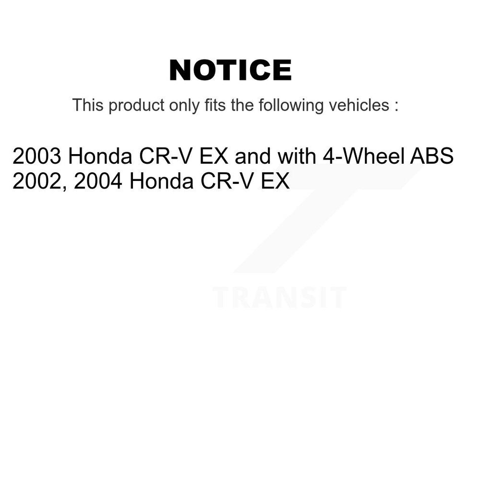 Front Wheel Bearing With Coated Disc Brake Rotors And Semi-Metallic Pads Kit For Honda CR-V KBB-101382