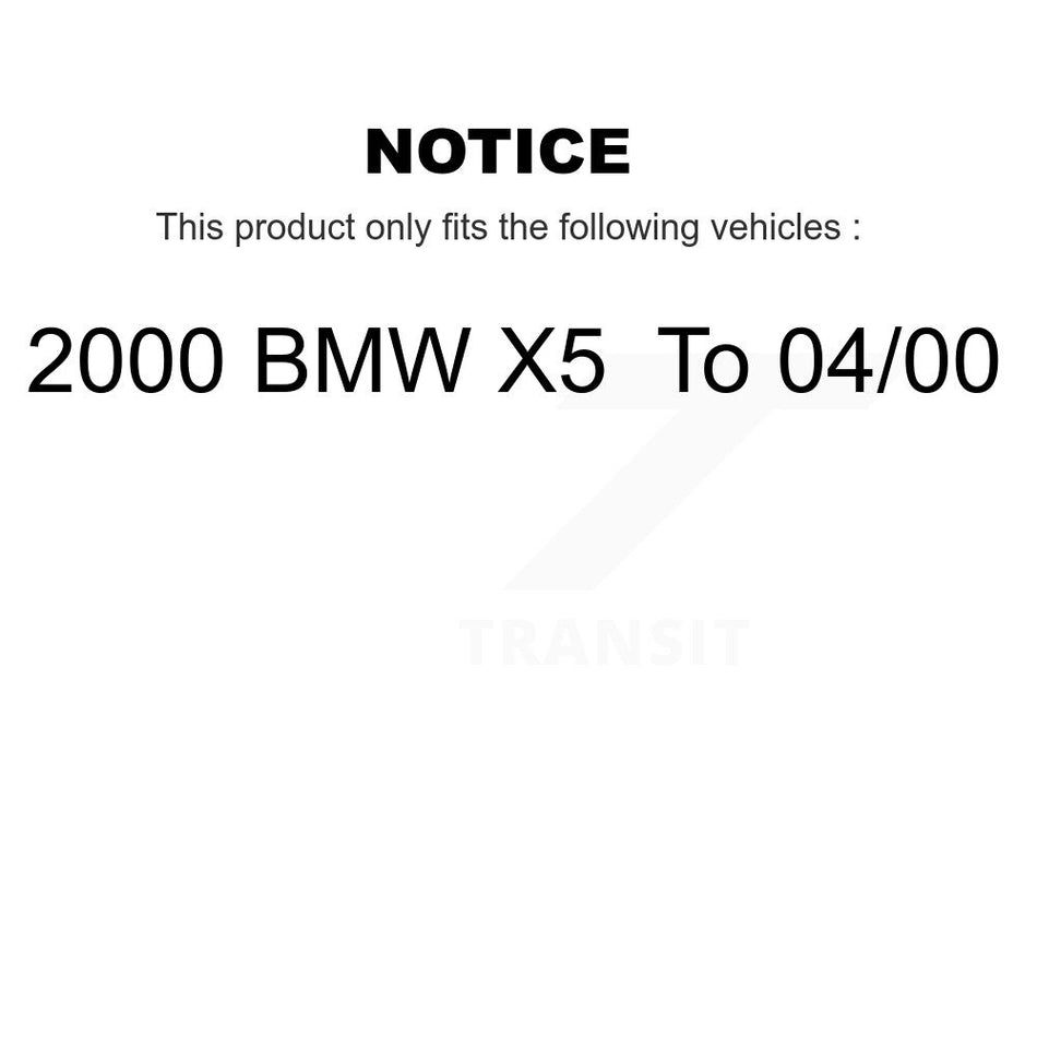 Front Wheel Bearing With Coated Disc Brake Rotors And Semi-Metallic Pads Kit For 2000 BMW X5 KBB-101392