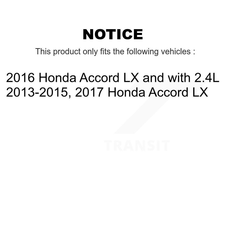 Front Wheel Bearing With Coated Disc Brake Rotors And Semi-Metallic Pads Kit For Honda Accord KBB-101521