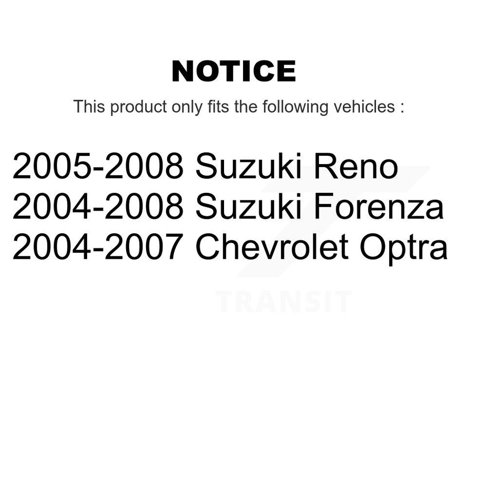 Front Wheel Bearing With Coated Disc Brake Rotors And Semi-Metallic Pads Kit For Suzuki Forenza Reno Chevrolet Optra KBB-101628