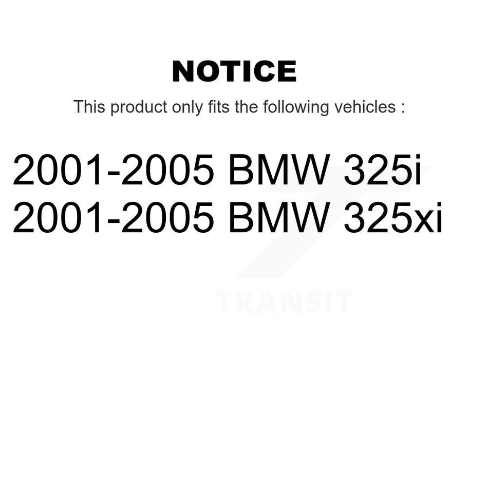 Front Wheel Bearing With Coated Disc Brake Rotors And Semi-Metallic Pads Kit For 2001-2005 BMW 325i 325xi KBB-101701