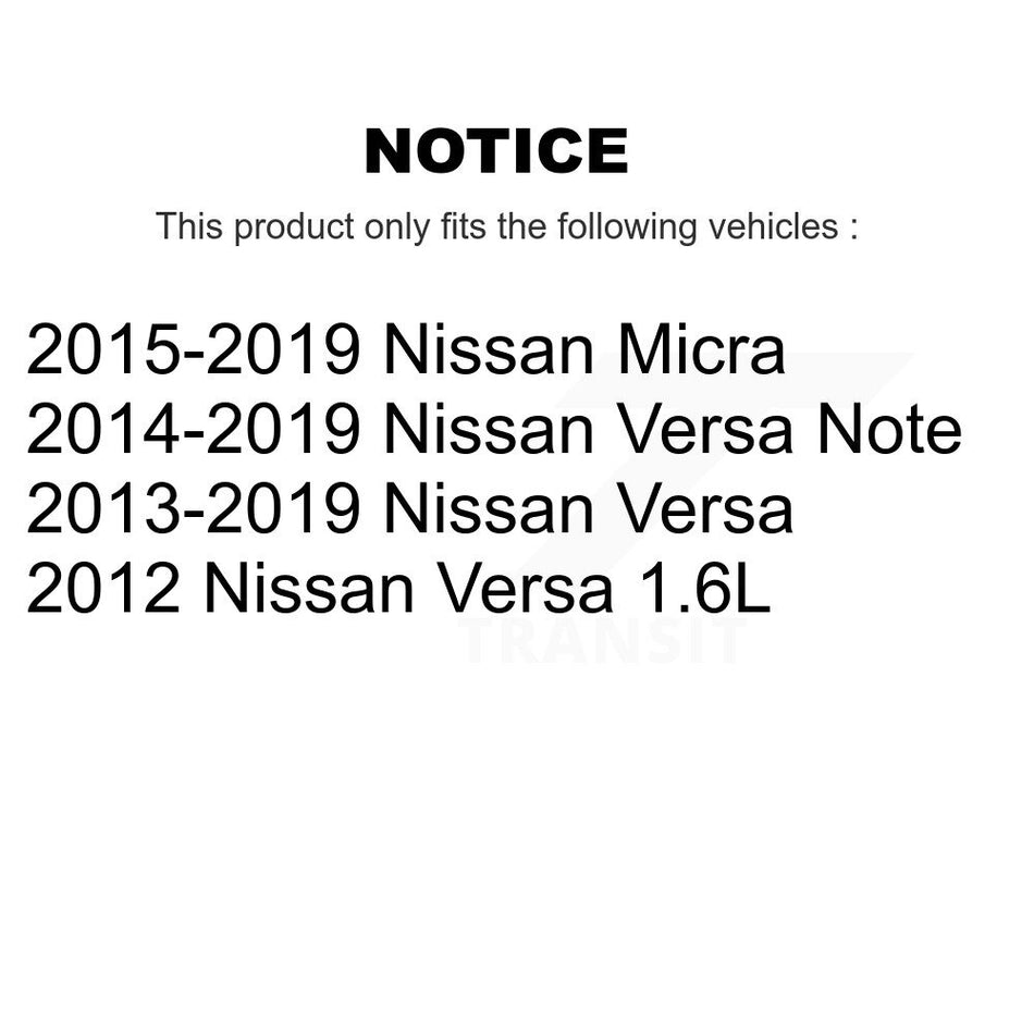 Front Wheel Bearing With Coated Disc Brake Rotors And Semi-Metallic Pads Kit For Nissan Versa Note Micra KBB-101809