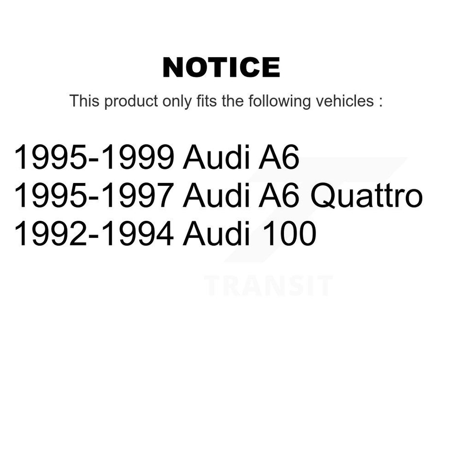 Front Wheel Bearing With Coated Disc Brake Rotors And Ceramic Pads Kit For Audi A6 Quattro 100 KBB-101879