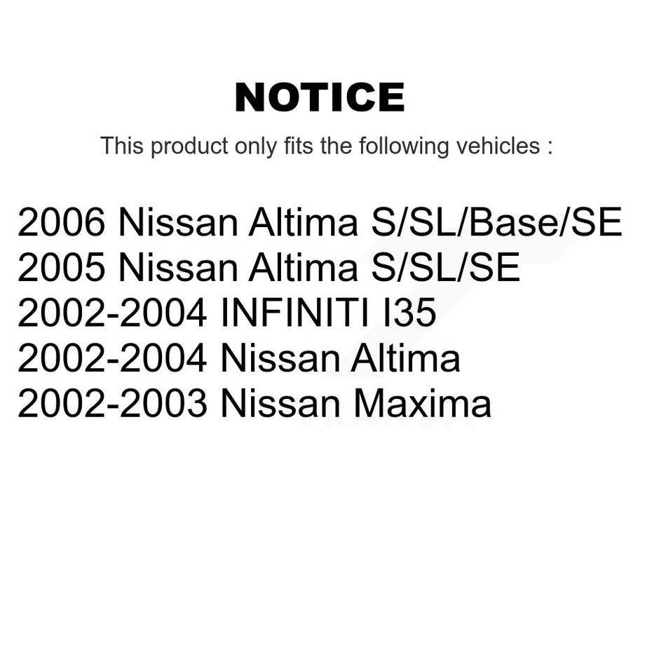 Front Wheel Bearing With Coated Disc Brake Rotors And Ceramic Pads Kit For Nissan Altima Maxima Infiniti I35 INFINITI KBB-101935