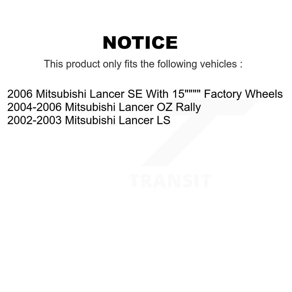 Front Wheel Bearing With Coated Disc Brake Rotors And Ceramic Pads Kit For Mitsubishi Lancer KBB-101992
