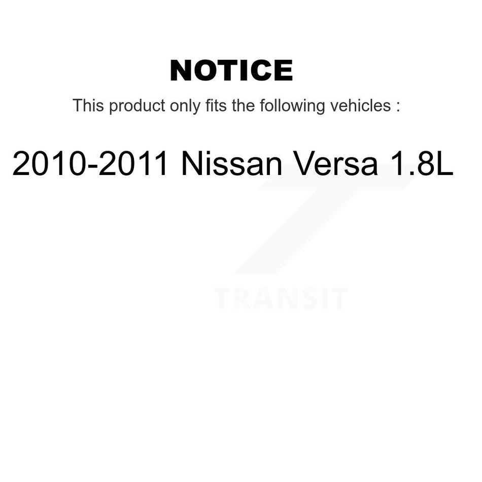 Front Wheel Bearing With Coated Disc Brake Rotors And Ceramic Pads Kit For 2010-2011 Nissan Versa 1.8L KBB-102118