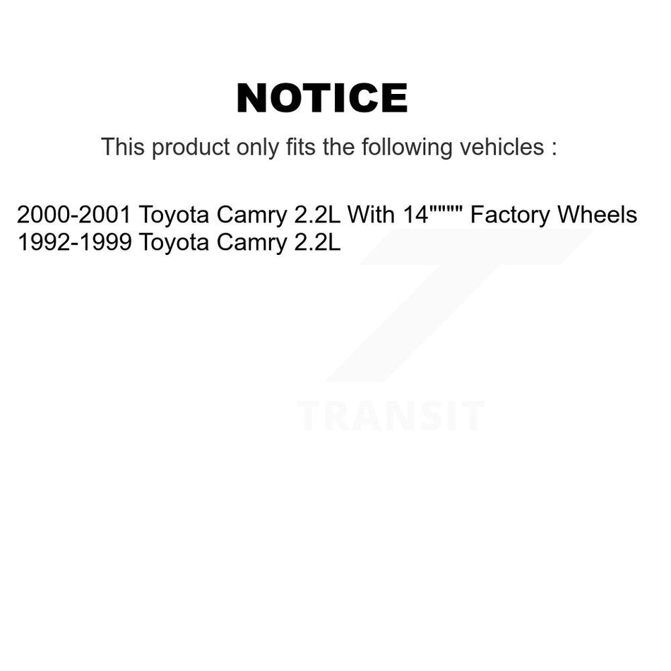 Front Wheel Bearing With Disc Brake Rotors And Semi-Metallic Pads Kit For Toyota Camry 2.2L KBB-102171