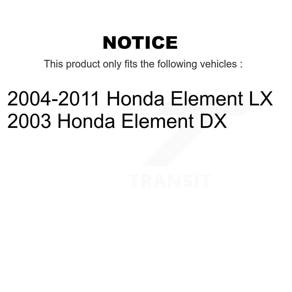 Front Wheel Bearing With Disc Brake Rotors And Semi-Metallic Pads Kit For Honda Element KBB-102247