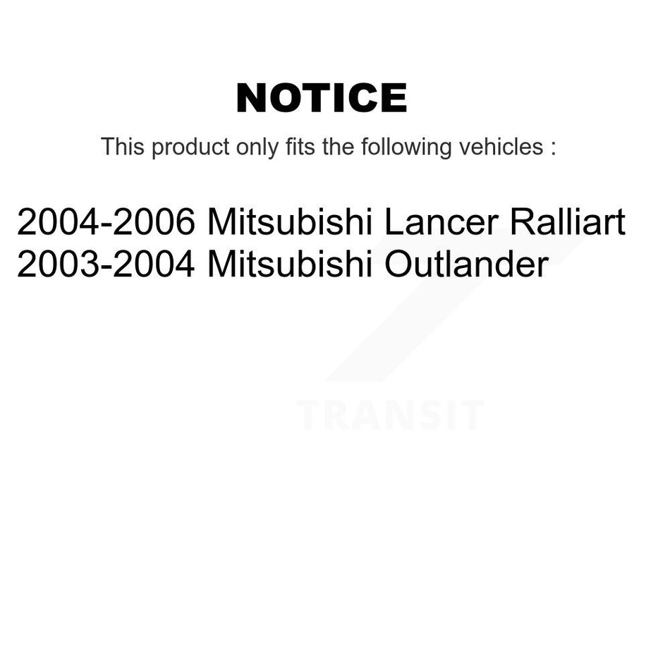 Front Wheel Bearing With Disc Brake Rotors And Semi-Metallic Pads Kit For Mitsubishi Lancer Outlander KBB-102326