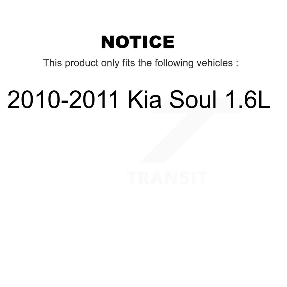 Front Wheel Bearing With Disc Brake Rotors And Semi-Metallic Pads Kit For 2010-2011 Kia Soul 1.6L KBB-102395