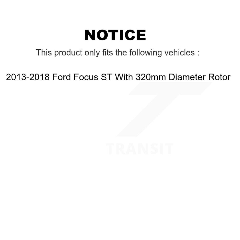Front Wheel Bearing With Disc Brake Rotors And Semi-Metallic Pads Kit For Ford Focus ST KBB-102434