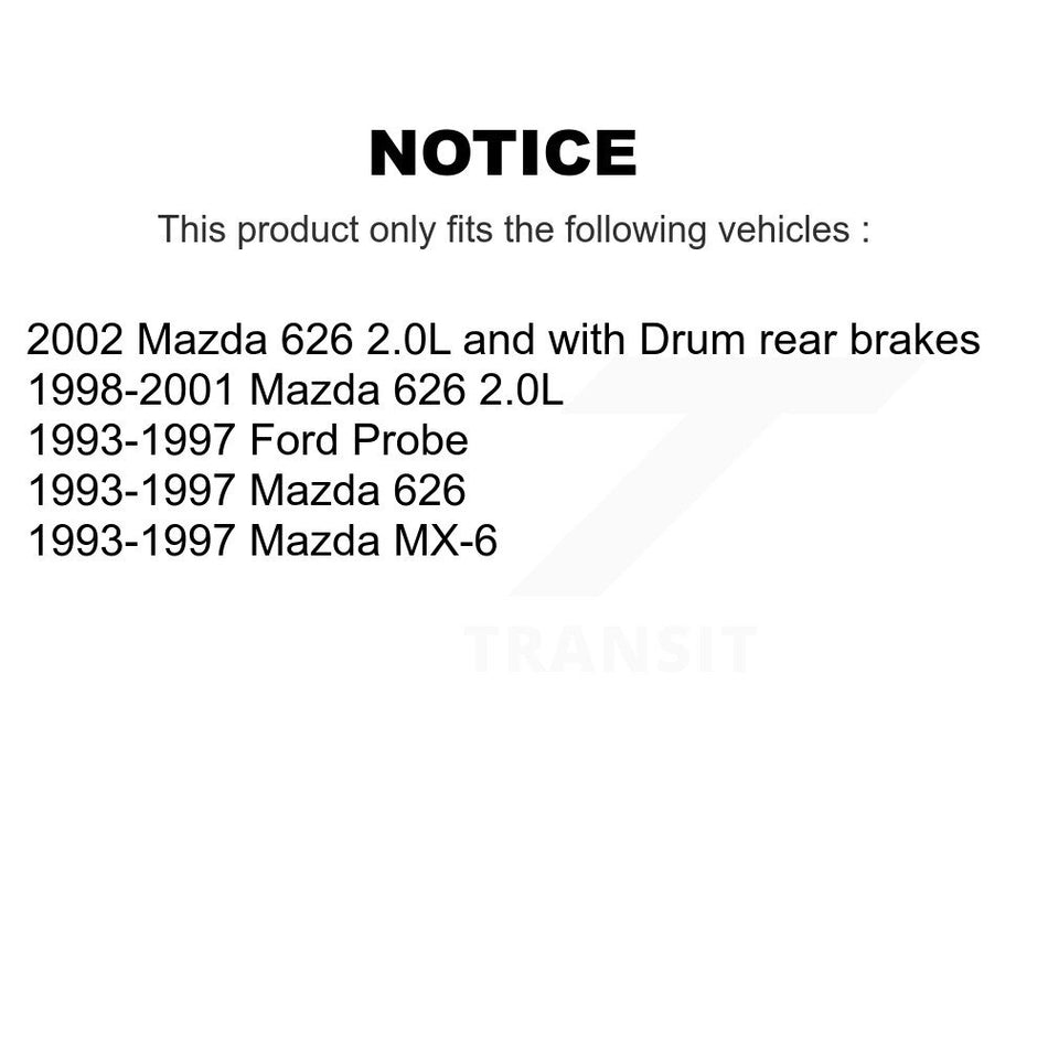 Front Wheel Bearing With Disc Brake Rotors And Semi-Metallic Pads Kit For Mazda 626 Ford Probe MX-6 KBB-102520