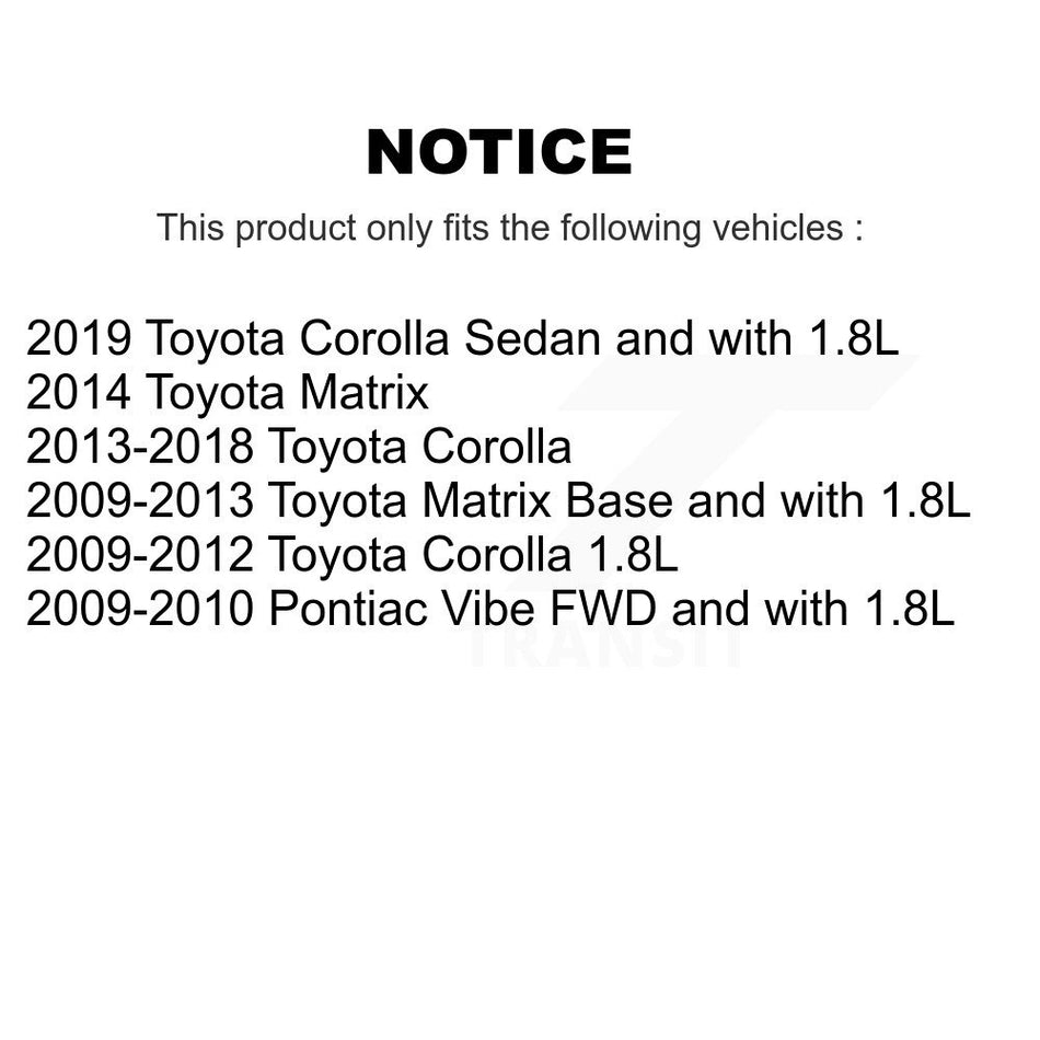Front Wheel Bearing With Disc Brake Rotors And Semi-Metallic Pads Kit For Toyota Corolla Matrix Pontiac Vibe KBB-102658
