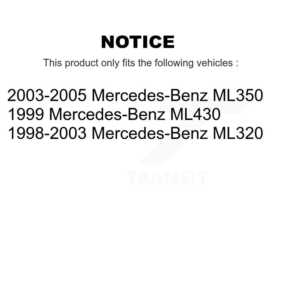 Front Wheel Bearing With Disc Brake Rotors And Semi-Metallic Pads Kit For Mercedes-Benz ML320 ML350 ML430 KBB-102703