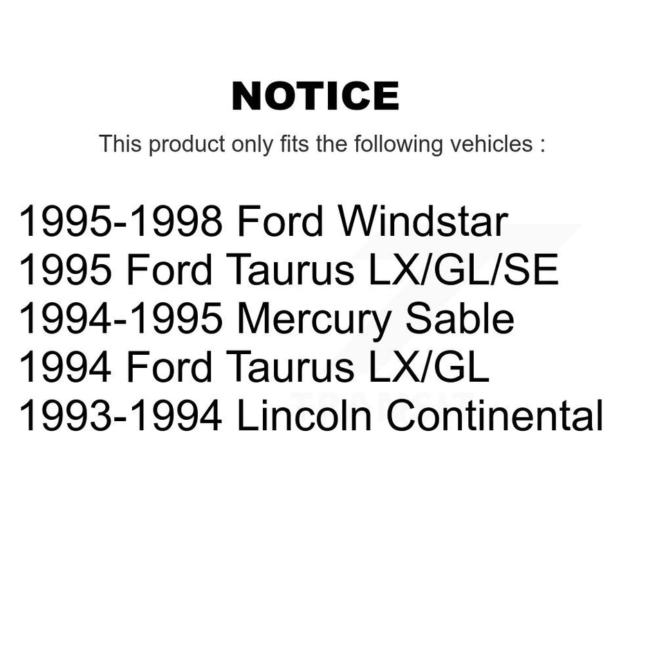 Front Wheel Bearing With Disc Brake Rotors And Semi-Metallic Pads Kit For Ford Windstar Taurus Mercury Sable Lincoln Continental KBB-102828