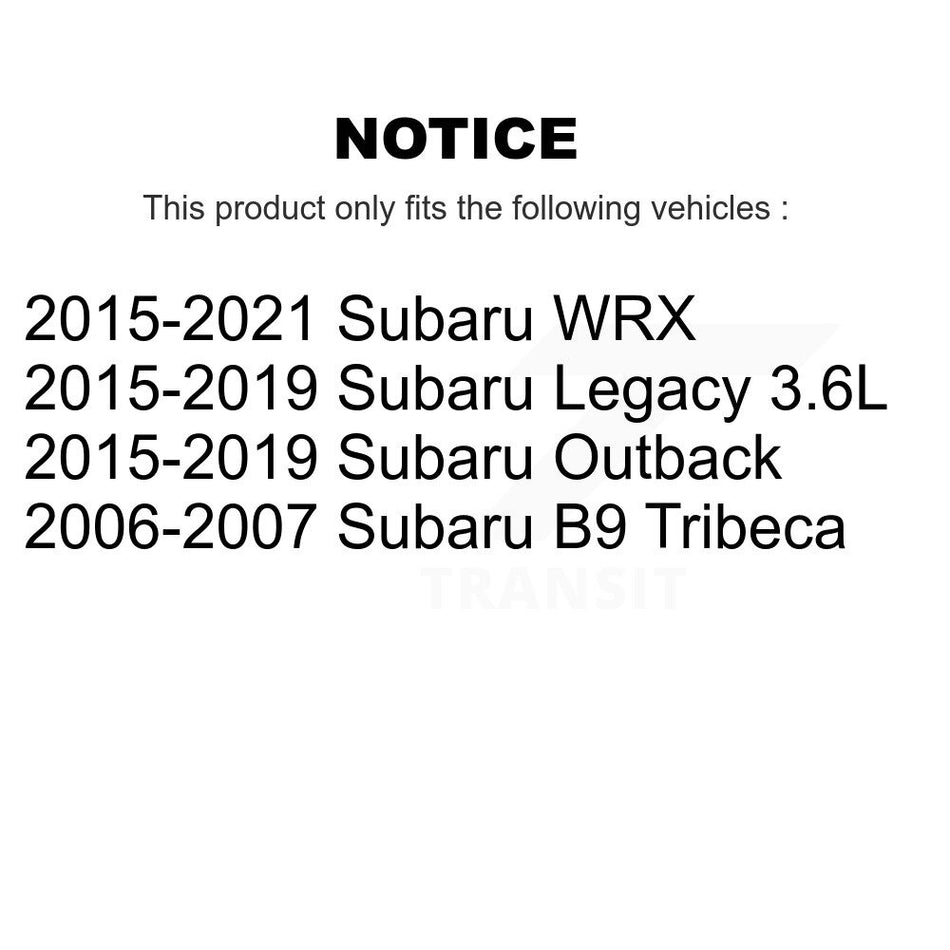 Front Hub Bearing Assembly With Coated Drilled Slotted Disc Brake Rotors And Semi-Metallic Pads Kit For Subaru Outback Legacy WRX B9 Tribeca KBB-102937