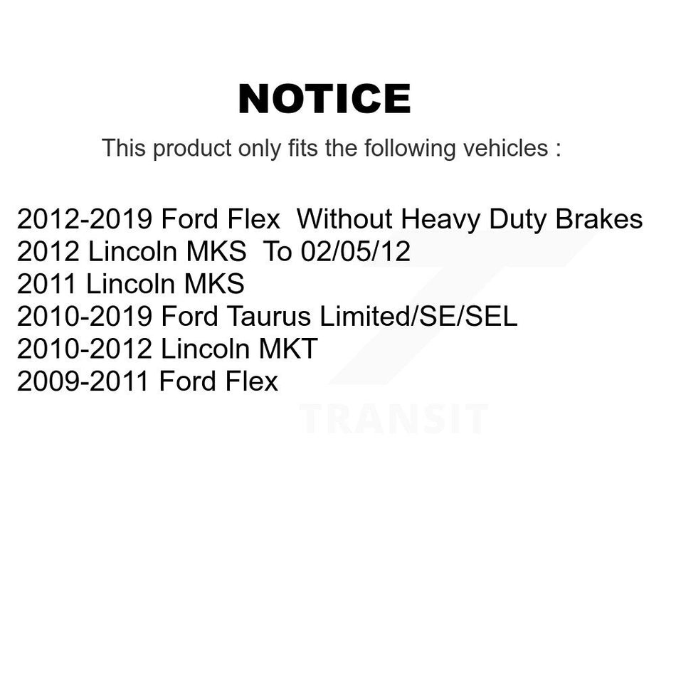 Front Hub Bearing Assembly With Coated Drilled Slotted Disc Brake Rotors And Ceramic Pads Kit For Ford Taurus Flex Lincoln MKT MKS KBB-103305