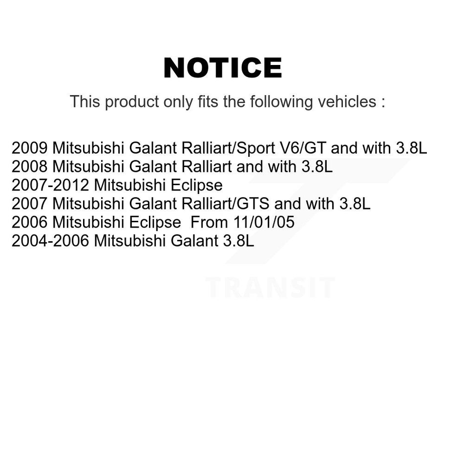 Front Hub Bearing Assembly With Coated Disc Brake Rotors And Semi-Metallic Pads Kit For Mitsubishi Galant Eclipse KBB-103554