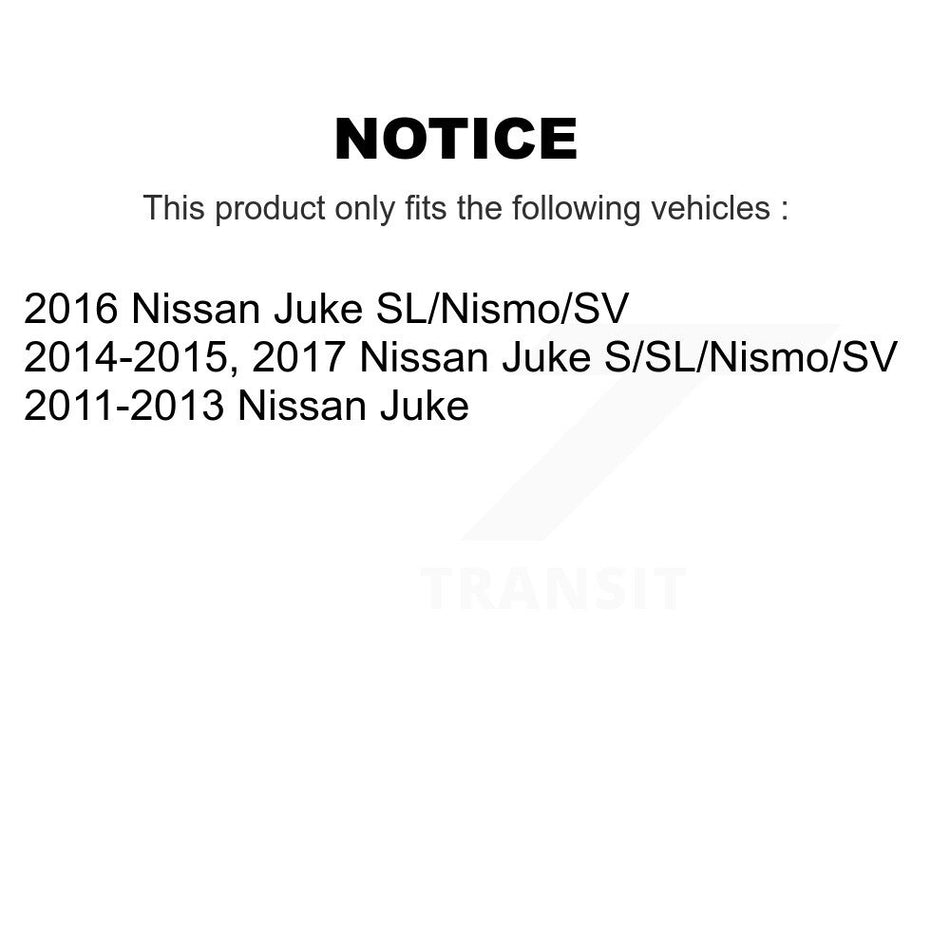 Front Hub Bearing Assembly With Coated Disc Brake Rotors And Semi-Metallic Pads Kit For Nissan Juke KBB-103730