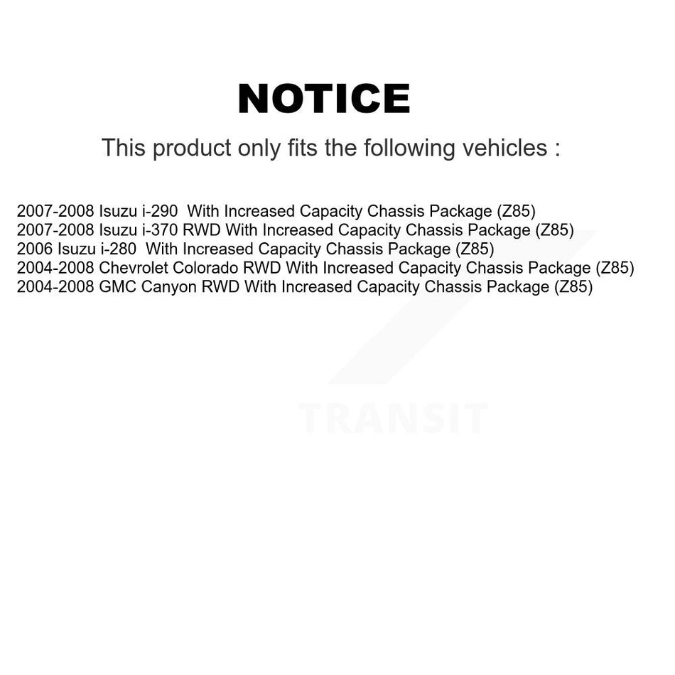 Front Hub Bearing Assembly With Coated Disc Brake Rotors And Semi-Metallic Pads Kit For Chevrolet Colorado GMC Canyon Isuzu i-290 i-280 i-370 KBB-103921