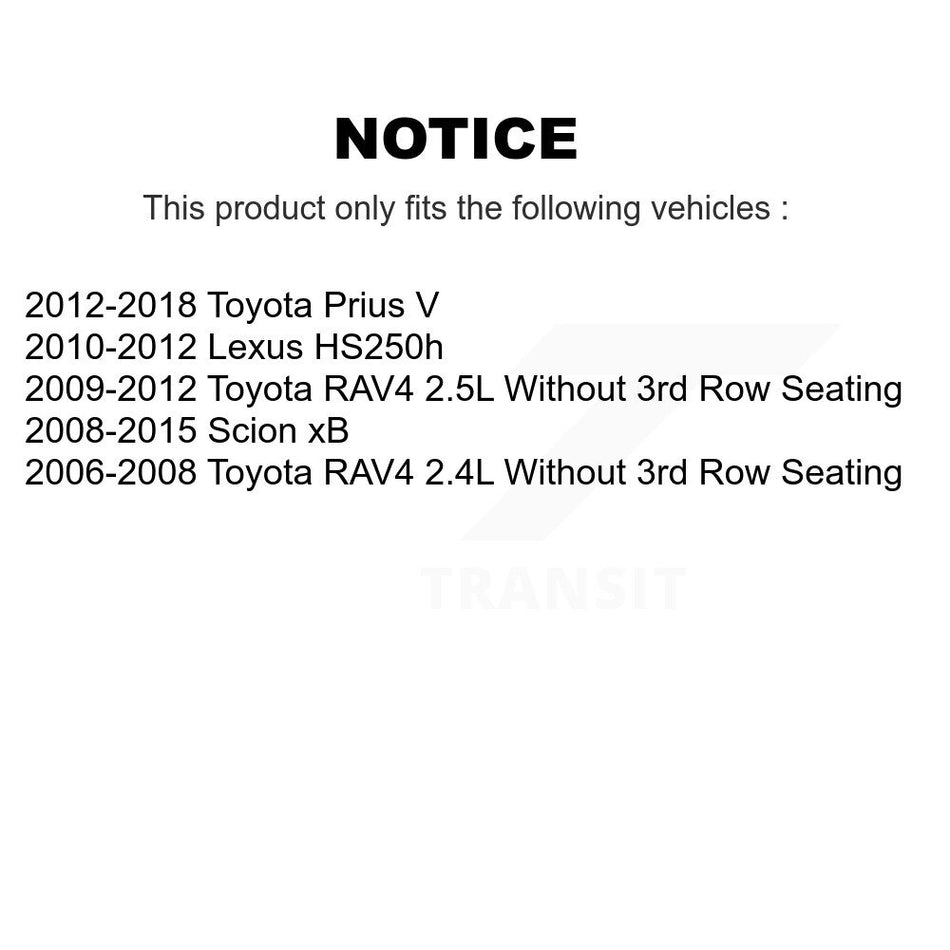 Front Hub Bearing Assembly With Coated Disc Brake Rotors And Semi-Metallic Pads Kit For Toyota RAV4 Scion xB Prius V Lexus HS250h KBB-104087