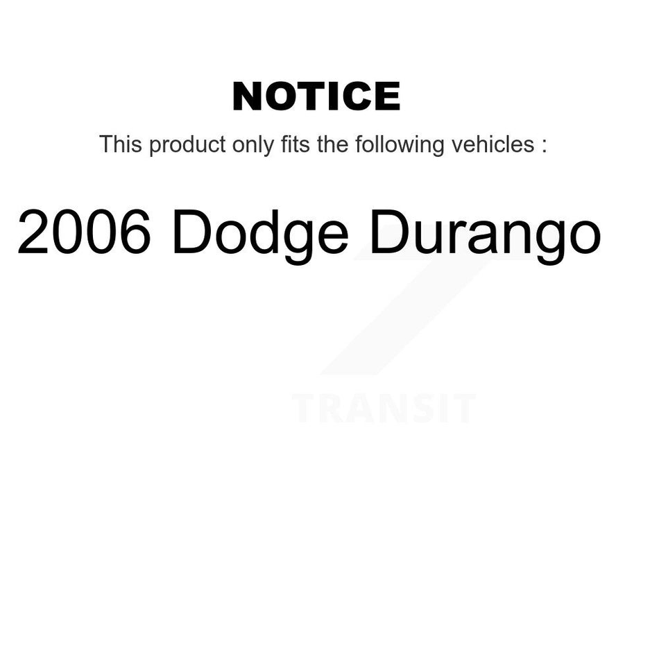 Front Hub Bearing Assembly With Coated Disc Brake Rotors And Semi-Metallic Pads Kit For 2006 Dodge Durango KBB-104115