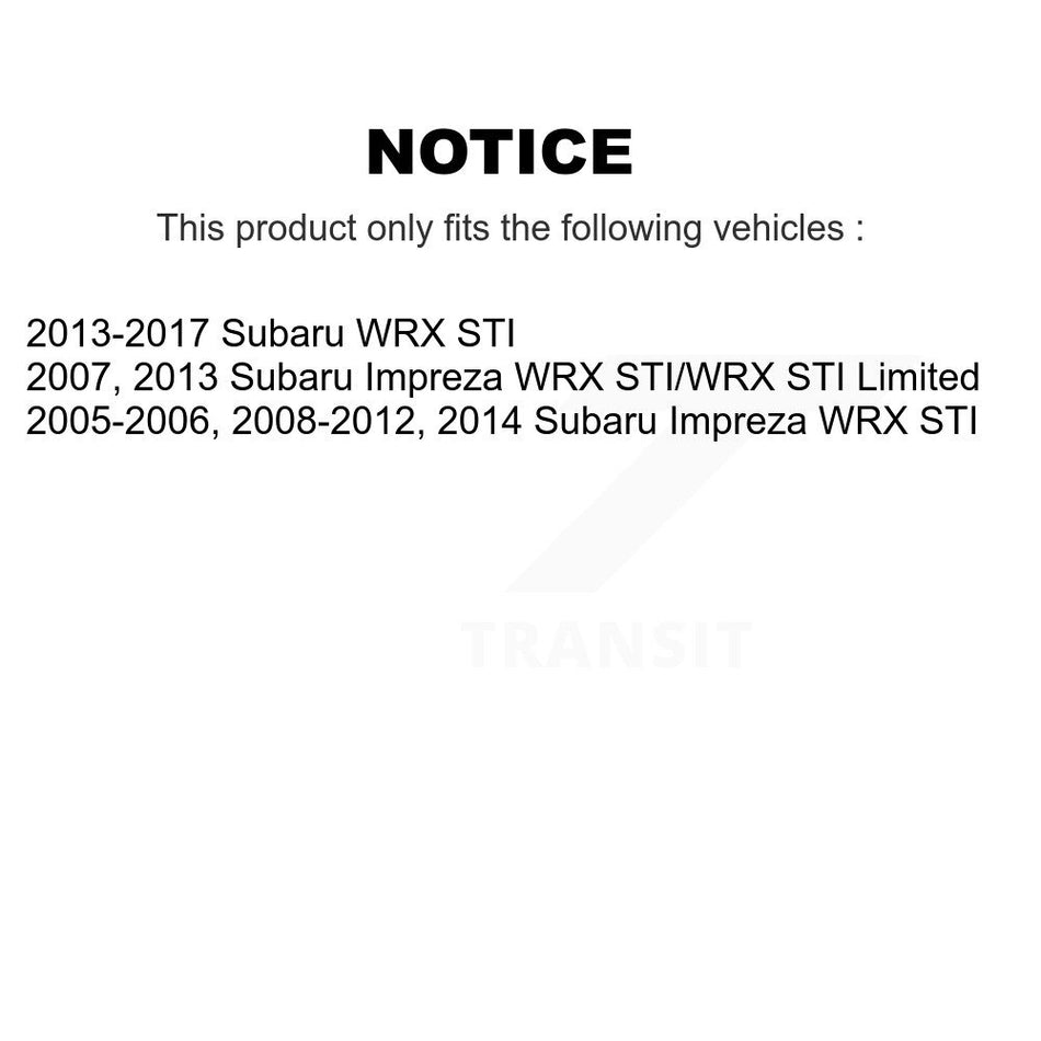 Front Hub Bearing Assembly With Coated Disc Brake Rotors And Semi-Metallic Pads Kit For Subaru Impreza WRX STI KBB-104162
