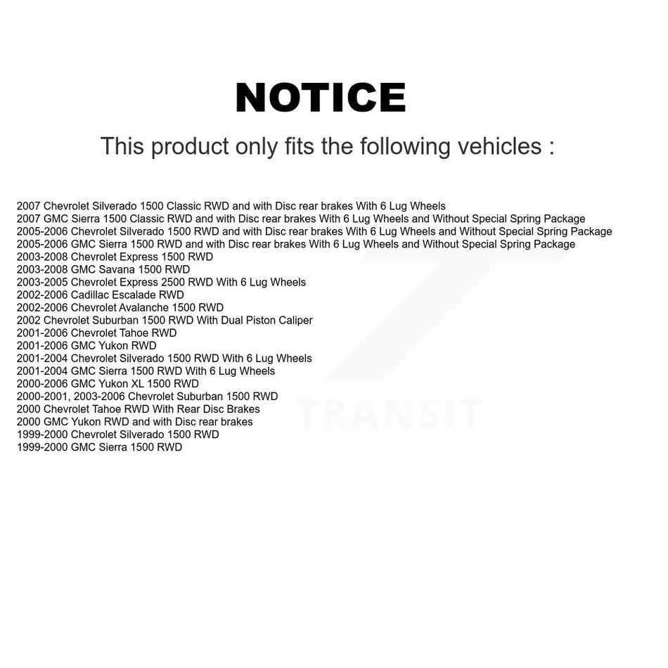 Front Hub Bearing Assembly Coated Brake Rotor Pads Kit For Chevrolet Silverado 1500 GMC Tahoe Sierra Suburban Yukon Avalanche XL Classic Cadillac Escalade Express 2500 Savana KBB-104278