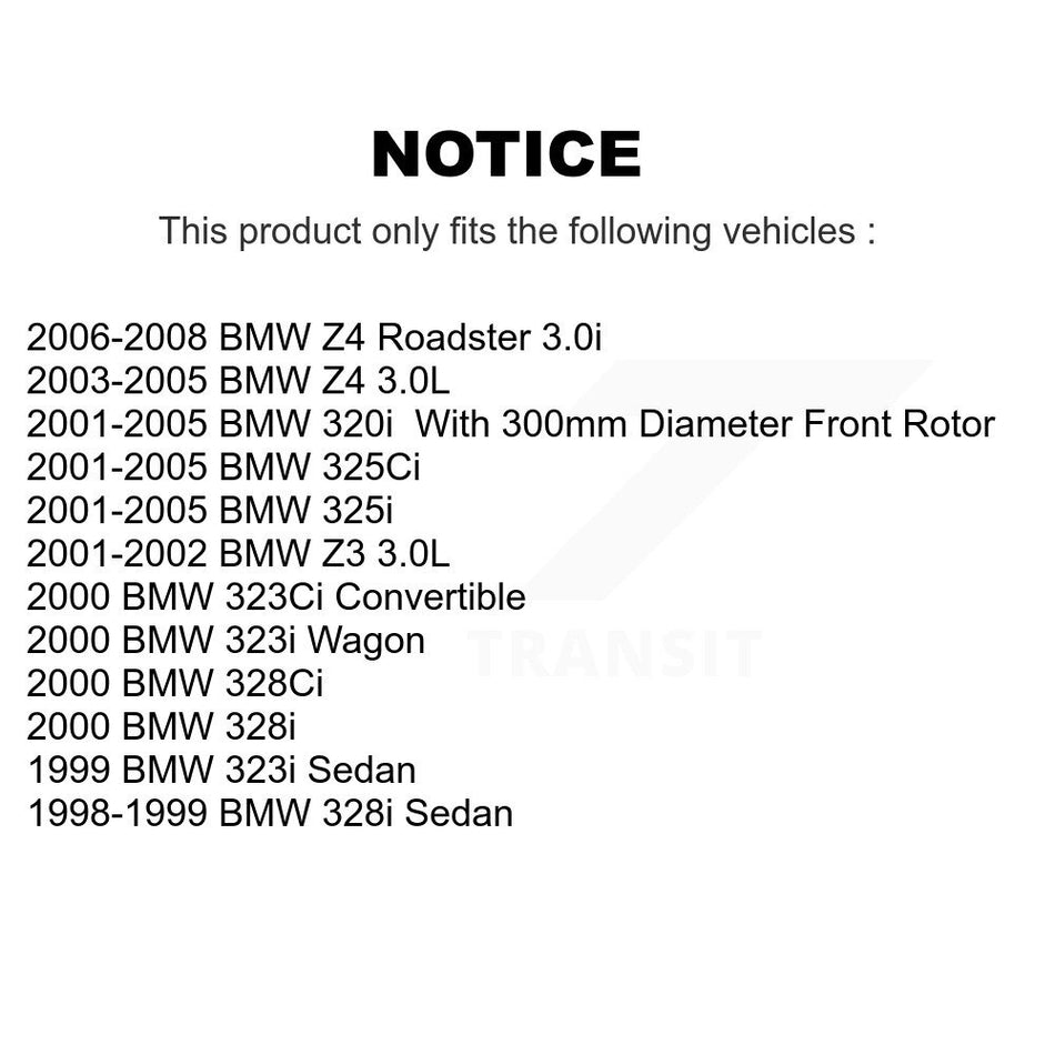 Front Hub Bearing Assembly With Coated Disc Brake Rotors And Ceramic Pads Kit For BMW 325i Z4 325Ci Z3 323i 328i 323Ci 328Ci 320i KBB-104456