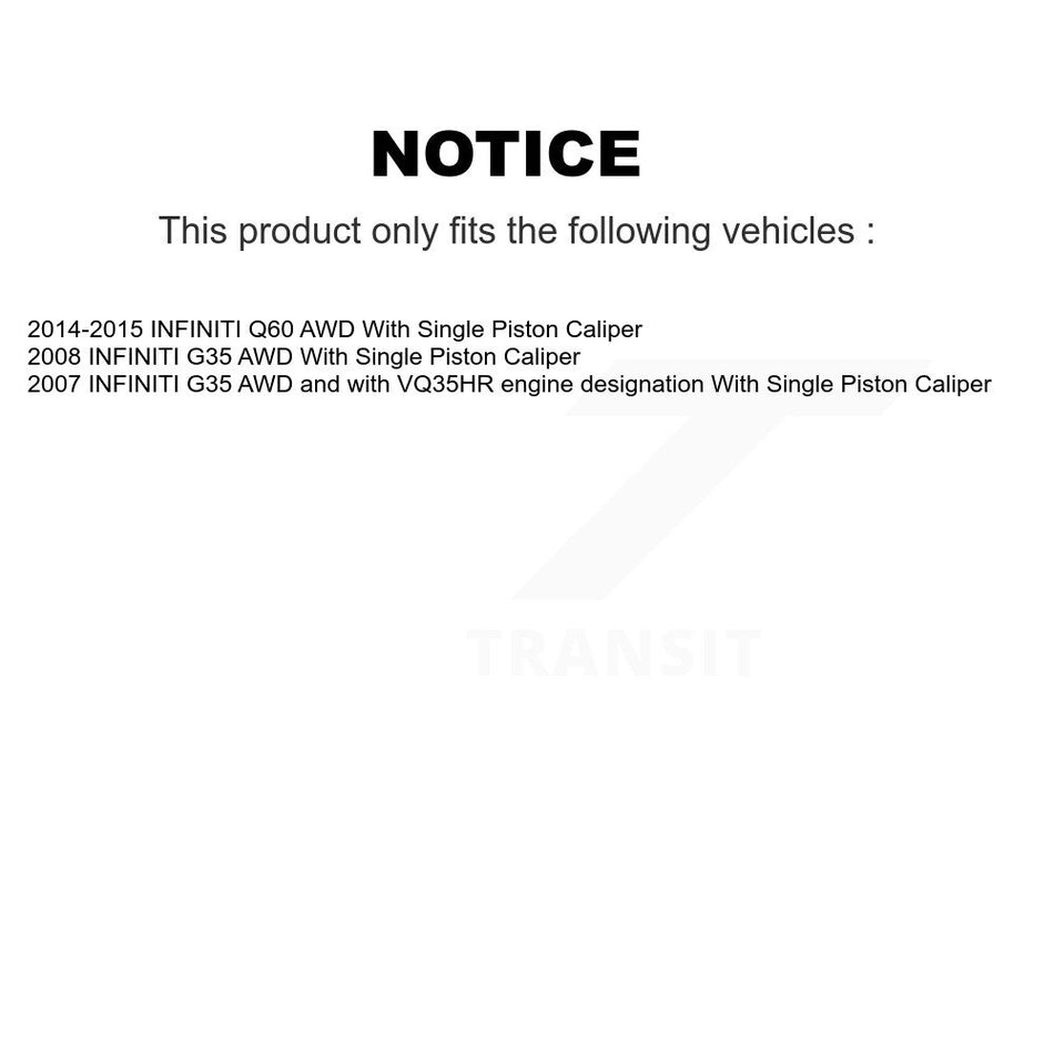 Front Hub Bearing Assembly Coated Disc Brake Rotors And Pads Kit For INFINITI G35 Q60 KBB-104703