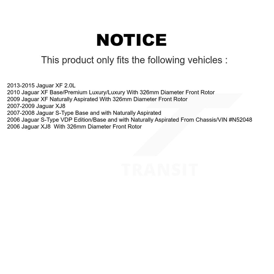 Front Hub Bearing Assembly With Coated Disc Brake Rotors And Ceramic Pads Kit For Jaguar XF S-Type KBB-104735