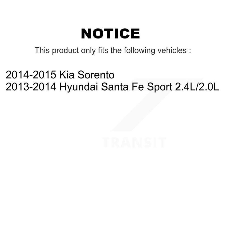 Front Hub Bearing Assembly With Disc Brake Rotors And Semi-Metallic Pads Kit For Kia Sorento Hyundai Santa Fe Sport KBB-105119