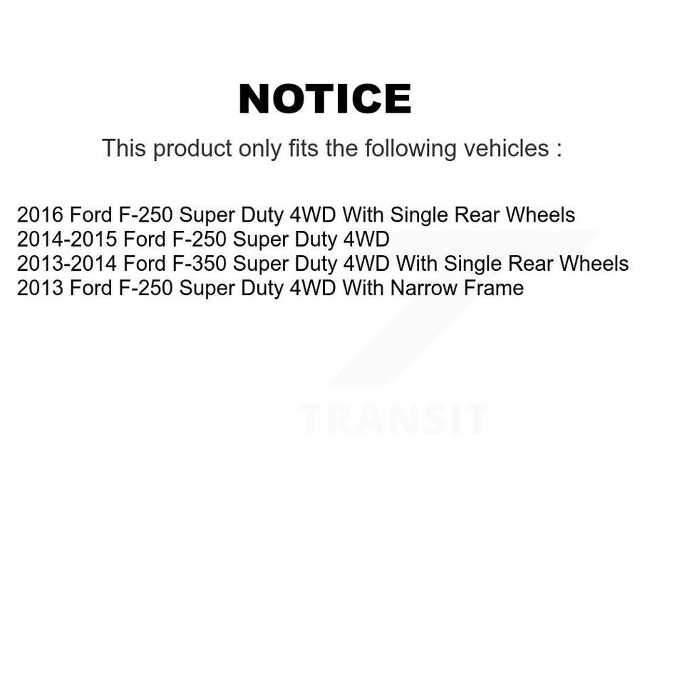 Front Hub Bearing Assembly With Disc Brake Rotors And Semi-Metallic Pads Kit For Ford F-250 Super Duty F-350 4WD KBB-105420